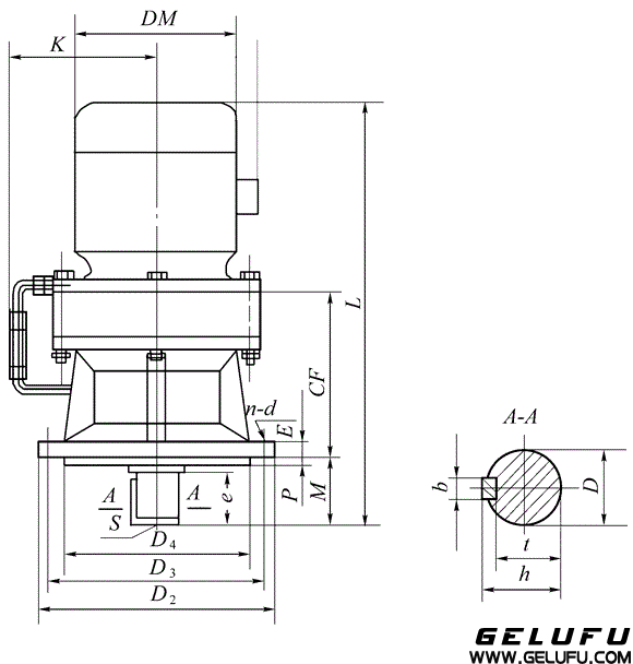 XLE、XLED擺線針輪減速機(jī)外形及安裝尺寸