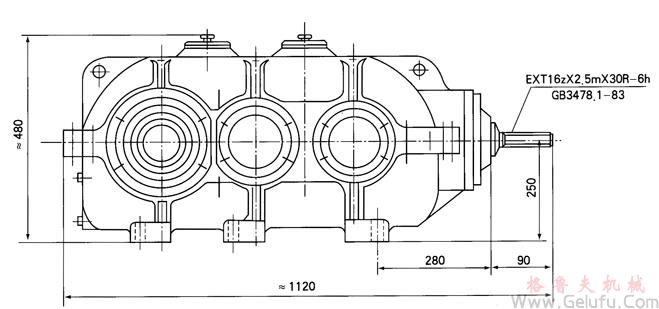 SPJ-800型礦用減速機外型結(jié)構尺寸